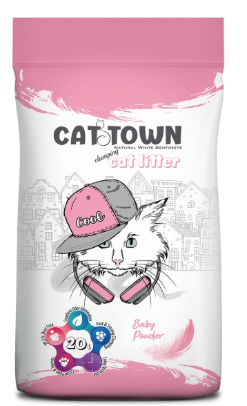 Cat litter Cattown CAT White Cat Litter Baby Powder 20 L