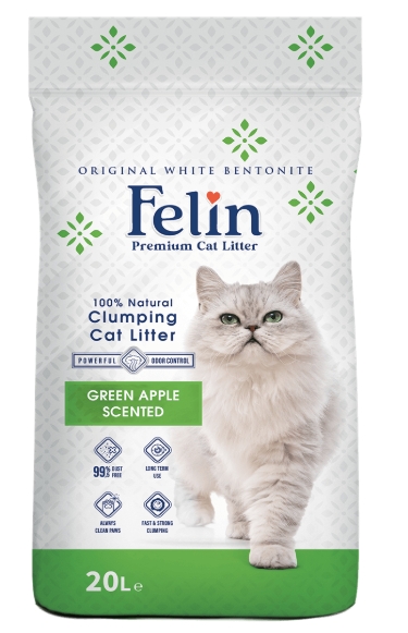 Cat litter Felin CAT White Cat Litter Apple 20 L