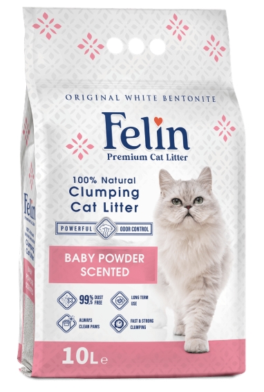 Cat litter Felin CAT White Cat Litter Baby Powder 10 L