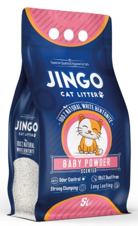 Cat litter Jingo CAT White cat litter Baby Powder 5 L