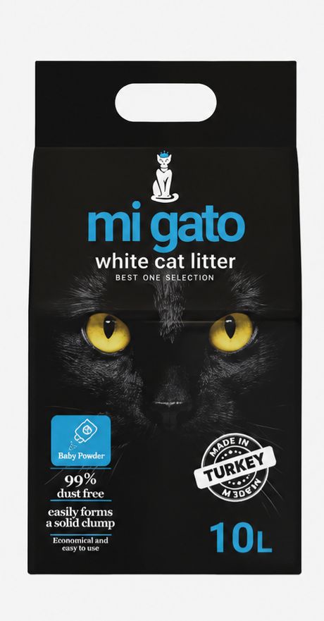 Cat litter Mi gato CAT White cat litter baby powder 10 L