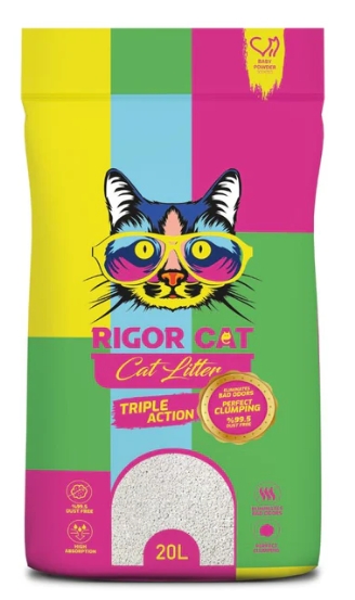 Cat litter Rigor CAT White Cat Litter Baby Powder 20 L