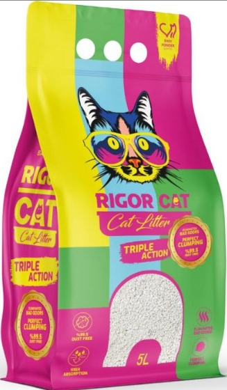 Cat litter Rigor CAT White Cat Litter Baby Powder 5 L