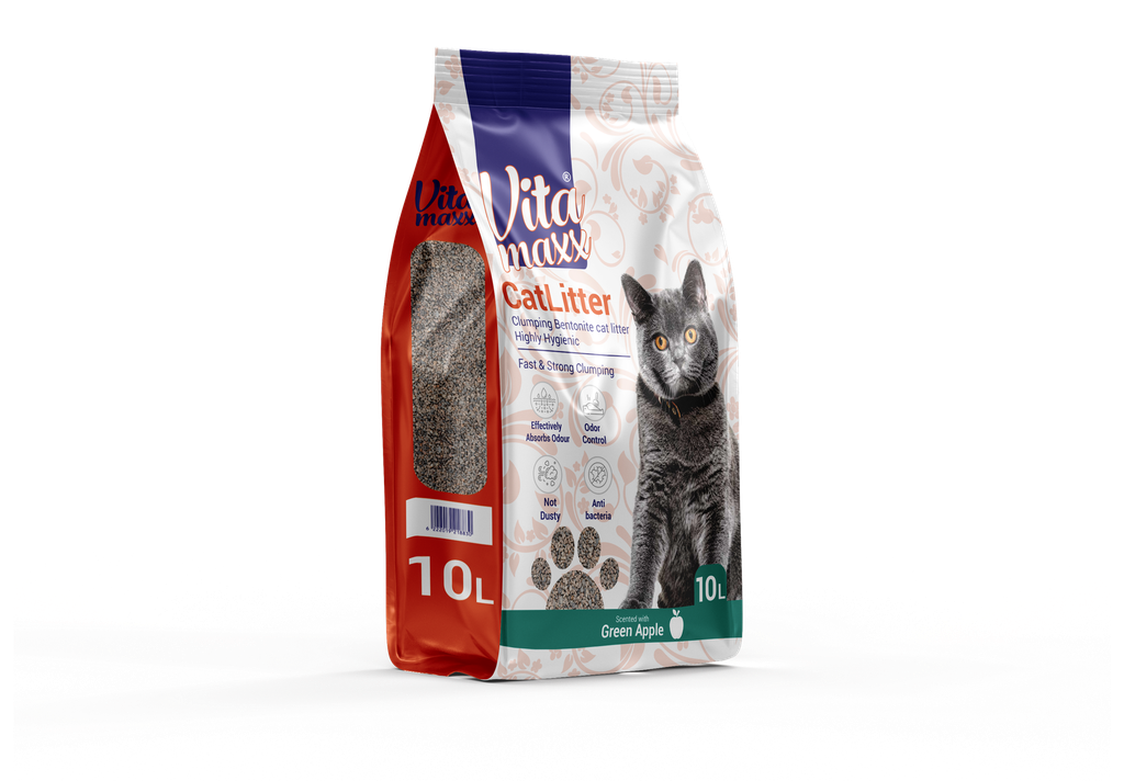 Cat litter Vita maxx CAT Brown Sand Clumping 10 L Green Apple