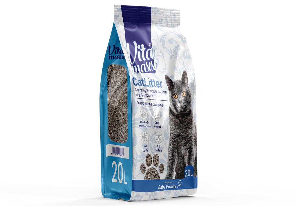 Cat litter Vita maxx CAT Brown Sand Clumping 20 L Baby Powder