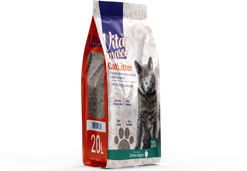 [2065] Cat litter Vita maxx CAT Brown Sand Clumping 20 L Green Apple
