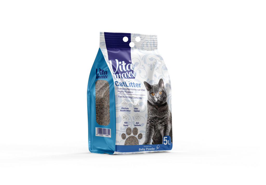 [2059] Cat litter Vita maxx CAT Brown Sand Clumping 5 L Baby Powder