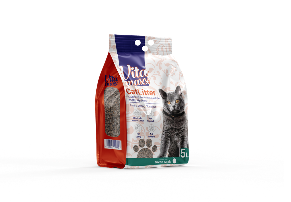[2057] Cat litter Vita maxx CAT Brown Sand Clumping 5 L Green Apple