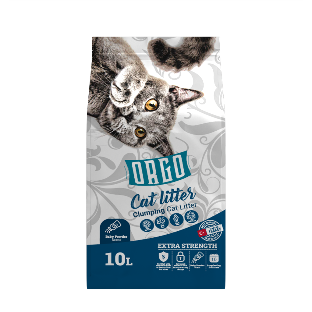 Cat litter orgo CAT White cat litter Baby Powder 10 L
