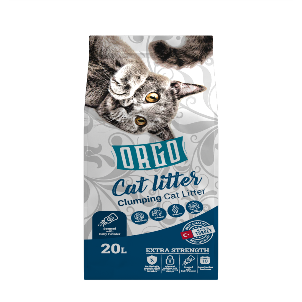 Cat litter orgo CAT White cat litter Baby Powder 20 L