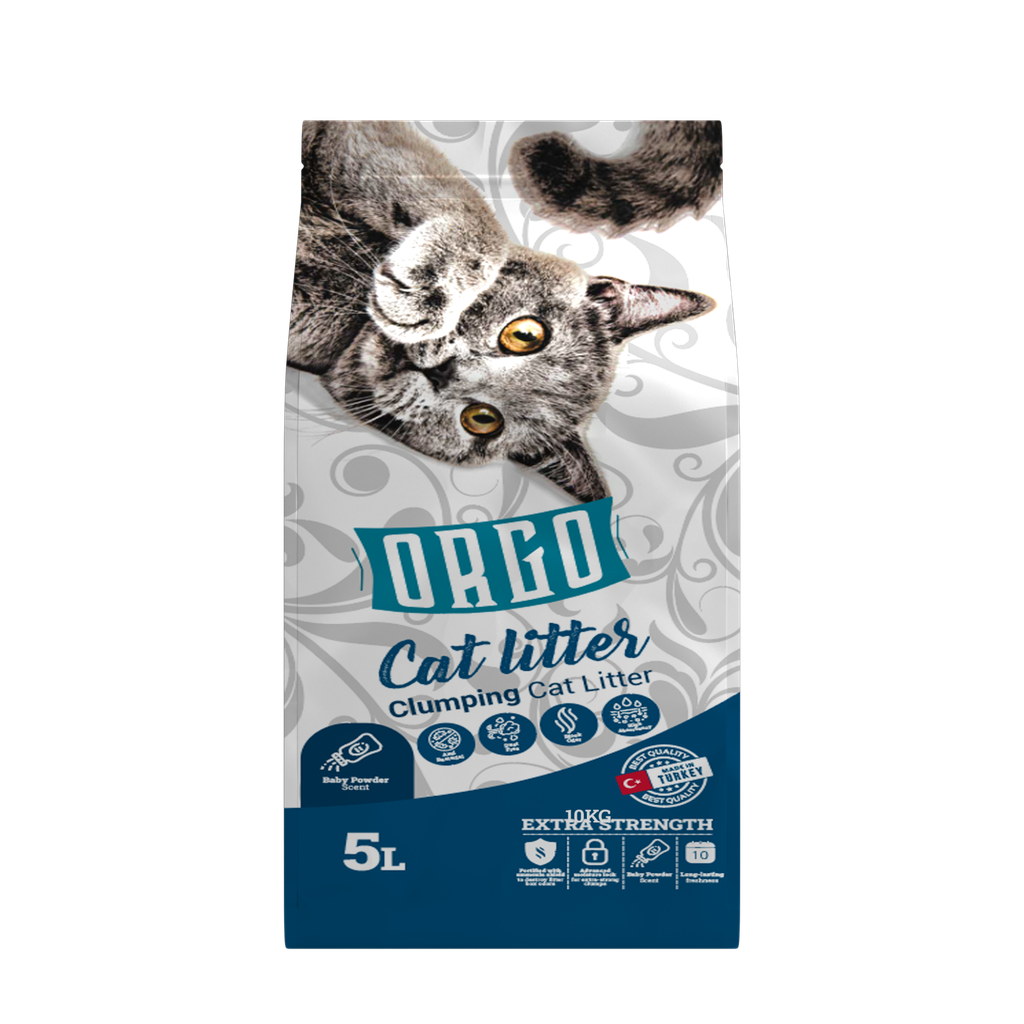 Cat litter orgo CAT White cat litter Baby Powder 5 L