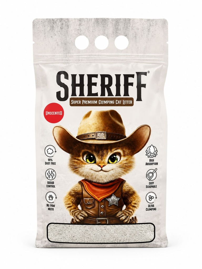 SHERIFF White Cat Litter 20 L - Unscented