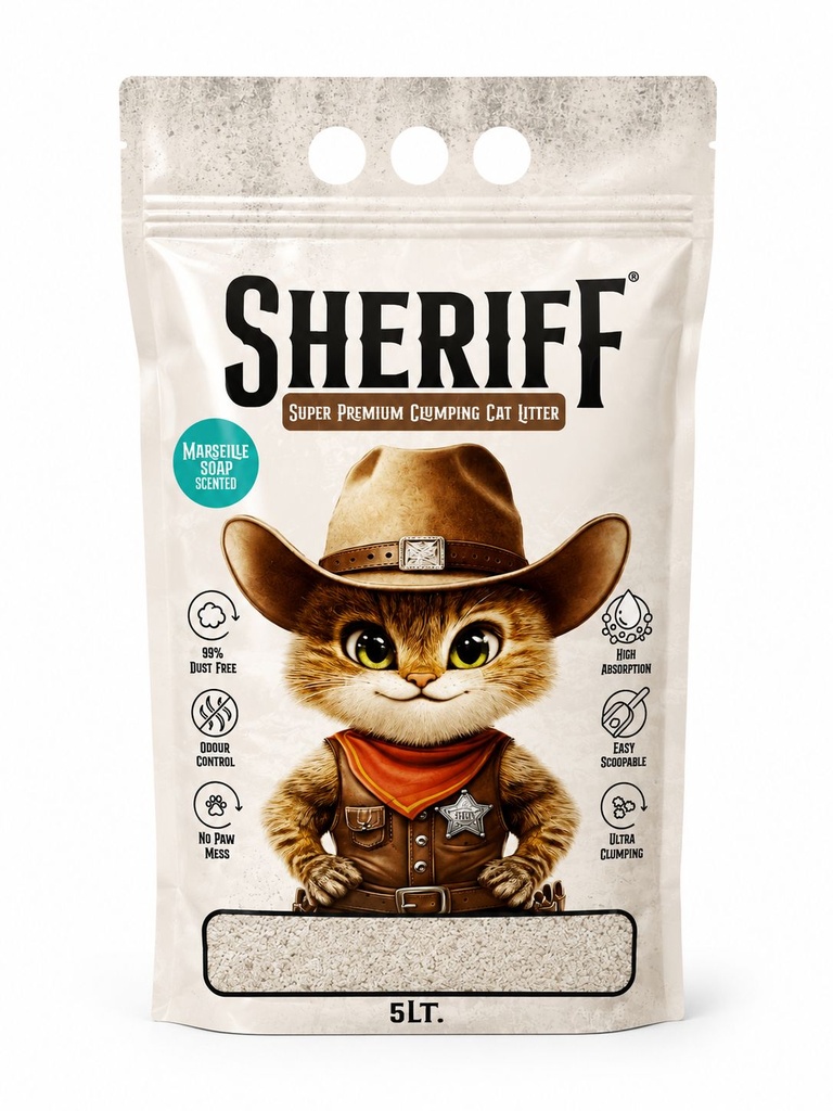 SHERIFF White Cat Litter 5 L - Marseille Soap