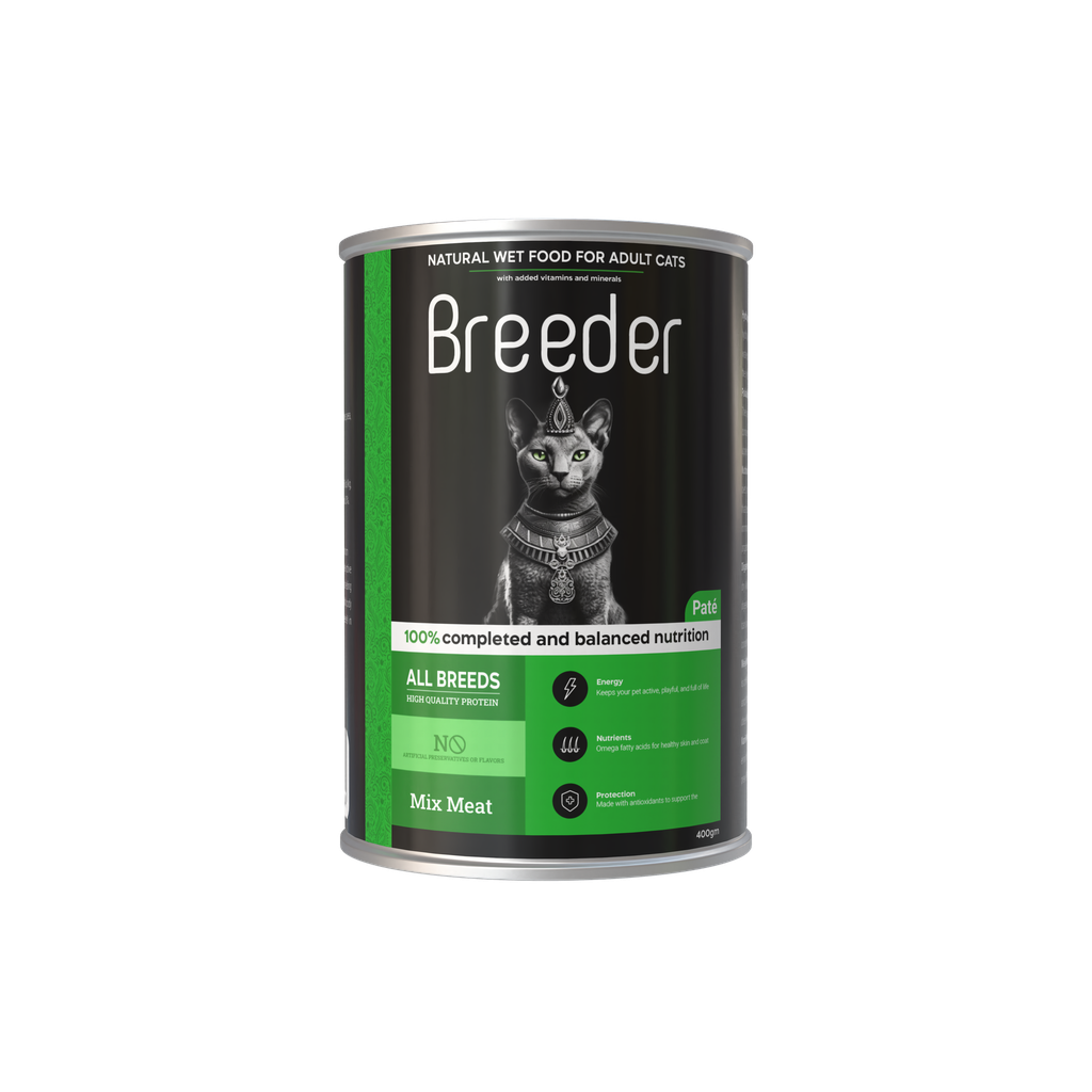 Wet Food Breeder cat  Can Food Adult Mix Meat 400 gm
