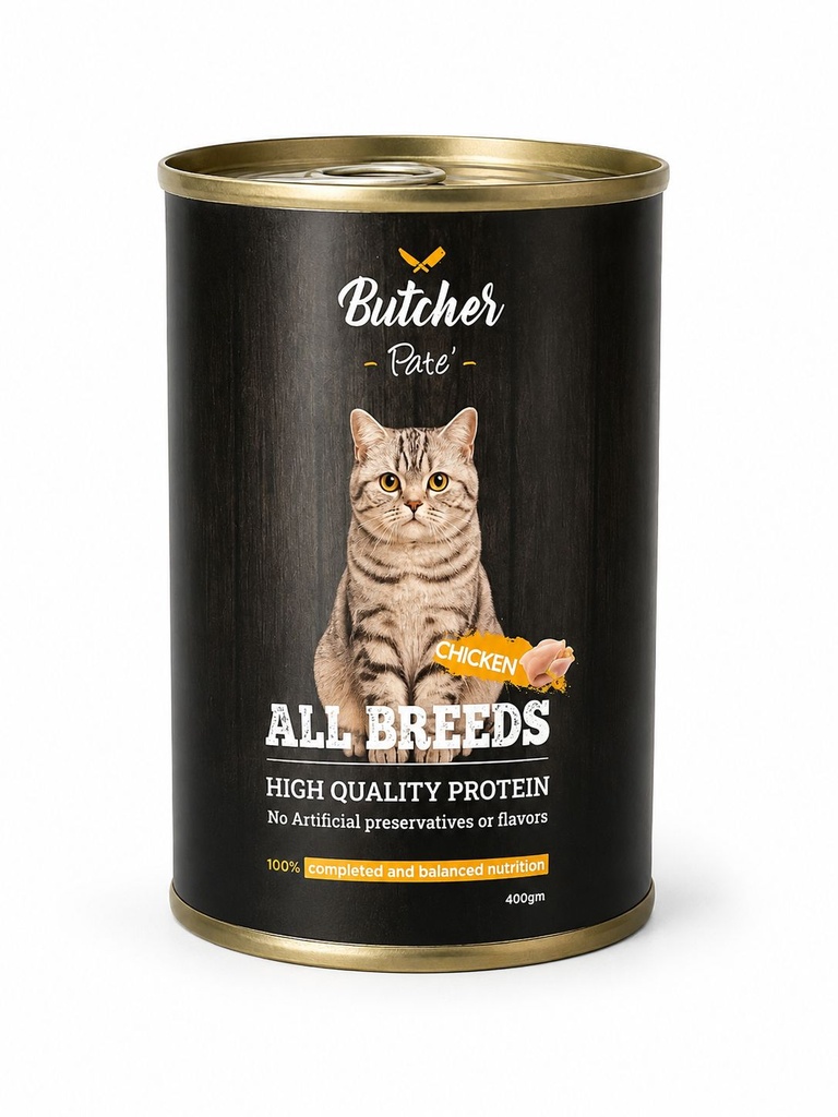 Wet Food Butcher cat  Butcher Chicken 400 gm pate