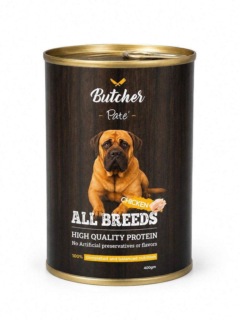 Wet Food Butcher dog  Butcher Can Food  Adult Dog Chicken  400 GM