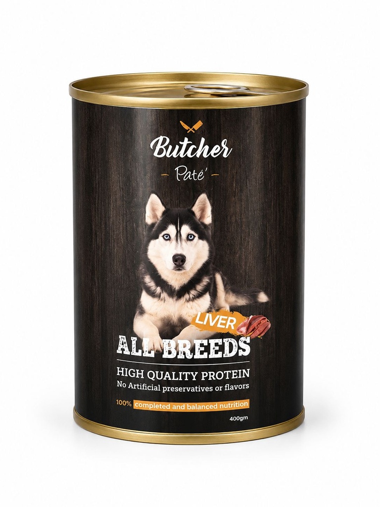 Wet Food Butcher dog  Butcher Wet Food Liver 		400gm dog Pate