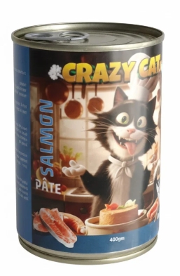 Wet Food Crazy Cat cat  Crazy Cat Can Food Pate Salmon 400 g - 24 PCS /  Packet