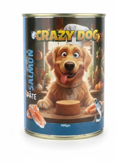 Wet Food Crazy Cat dog  Crazy Dog Can Food Pate Salmon 400 g - 24 PCS /  Packet