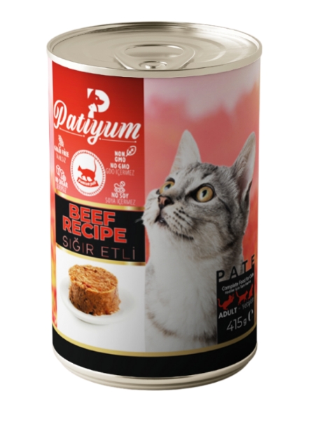 Wet Food Patiyum cat  Patiyum Cat Can Food Pate Beef Recipe for Adult Cats 400 g - 24 PCS /  Packet