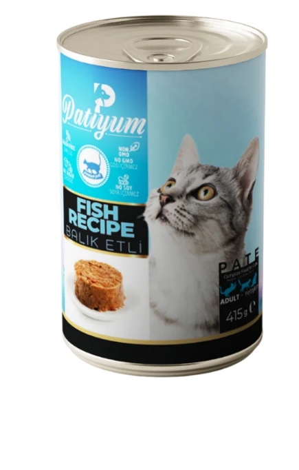 Wet Food Patiyum cat  Patiyum Cat Can Food Pate Fish Recipe for Adult Cats 400 g - 24 PCS /  Packet