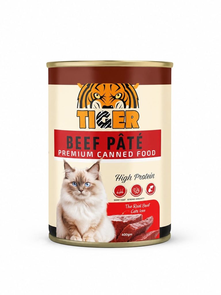 Wet Food Tiger cat  can food beef 400 gm