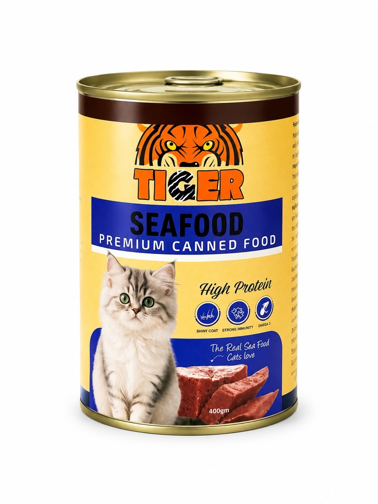 Wet Food Tiger cat  can food seefood 400 gm
