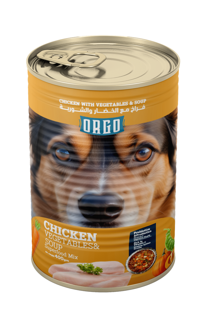 Wet Food orgo dog  Orgo Can Food For Dog Chicken With Veg & Soup 400 GM - 6 PCS / Packet