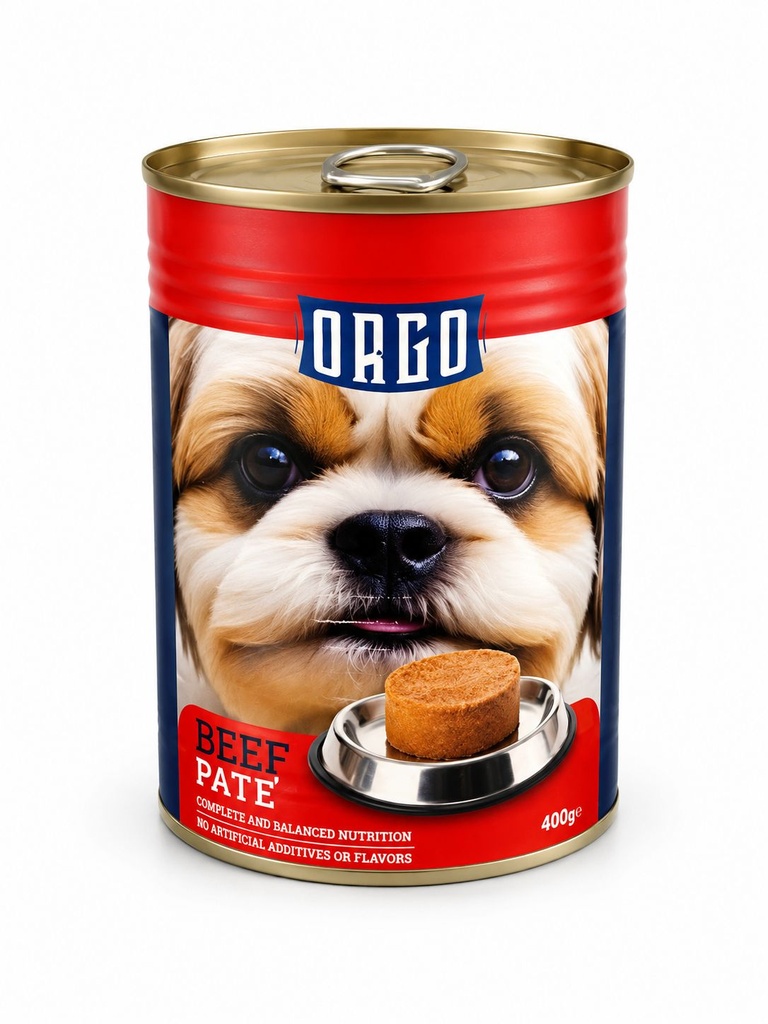 Wet Food orgo dog  Orgo™ Complete Pâté Beef – Wet Food for Adult Dogs (400 g)
