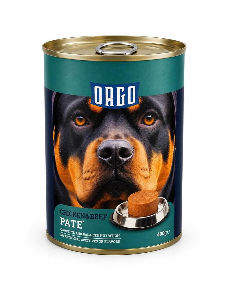 Wet Food orgo dog  Orgo™ Complete Pâté Chicken & Beef – Wet Food for Adult Dogs (400 g)