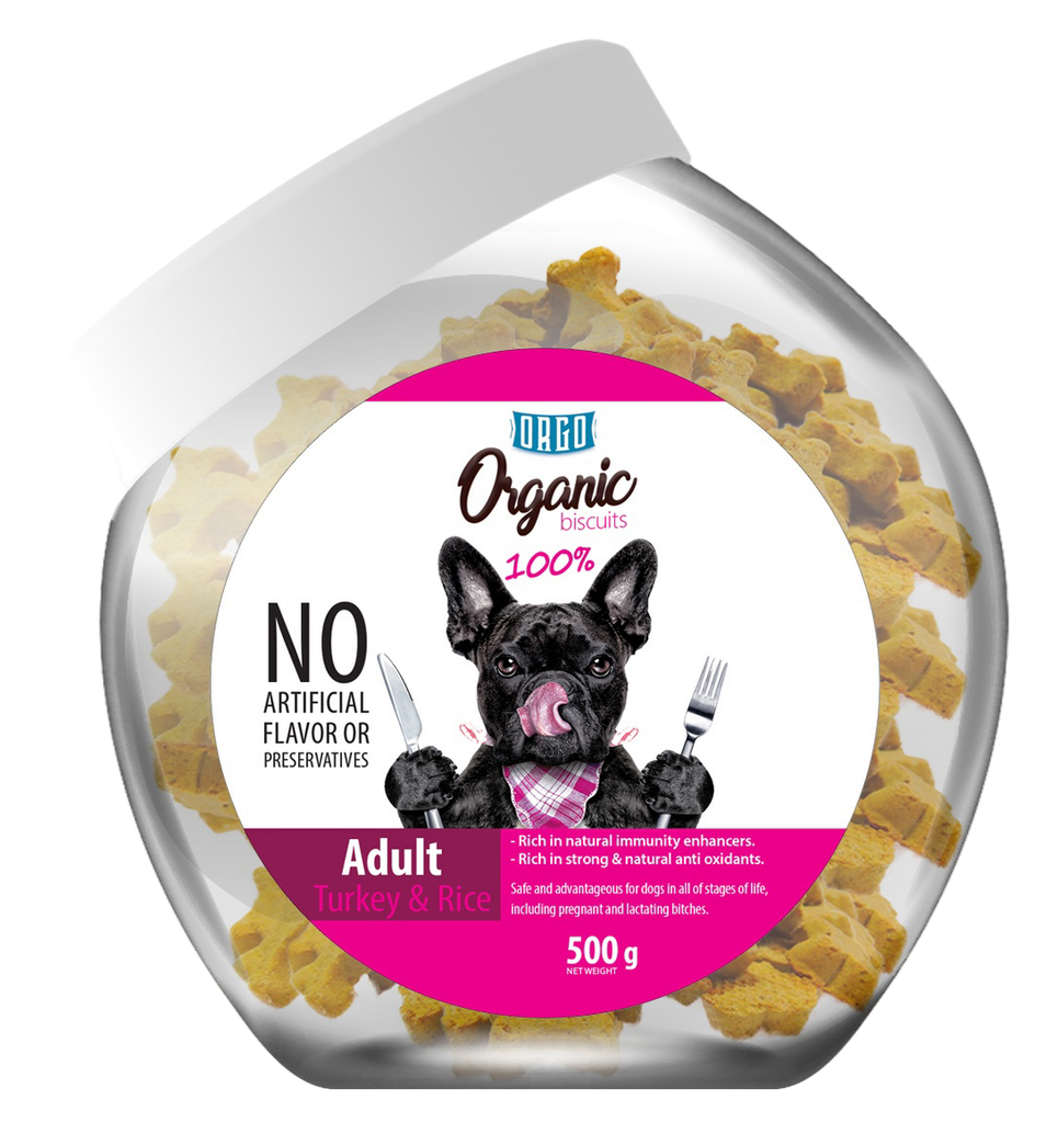 biscuits orgo DOG Adult Turkey & Rice 500 gm