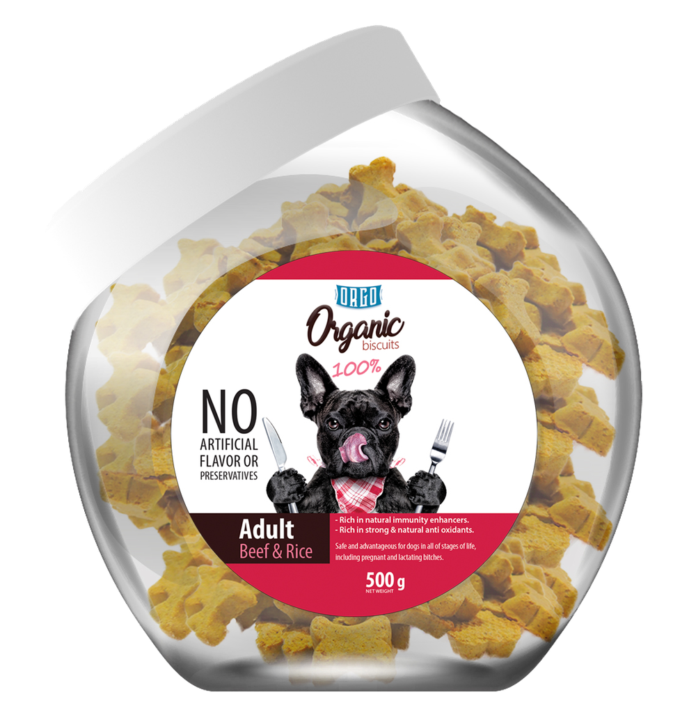 biscuits orgo DOG Adult Beef & Rice 500 gm