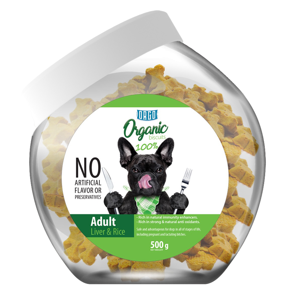 biscuits orgo DOG Adult Liver & Rice 500 gm