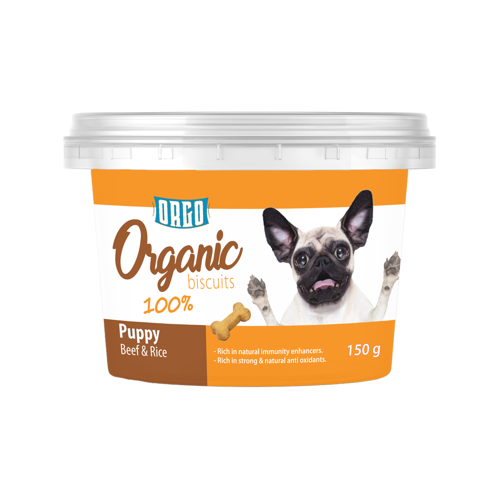 biscuits orgo DOG Puppy beef & rice  150 gm