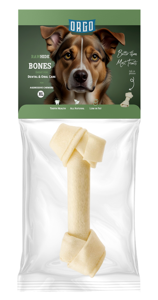 treats orgo DOG RAWHIDE BONES Dental & Oral Care - 1 pce - XL