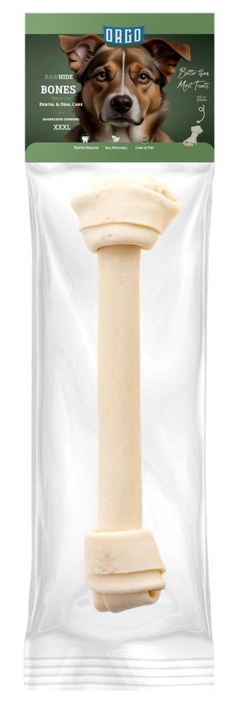 treats orgo DOG RAWHIDE BONES Dental & Oral Care - 1 pce - XXXL