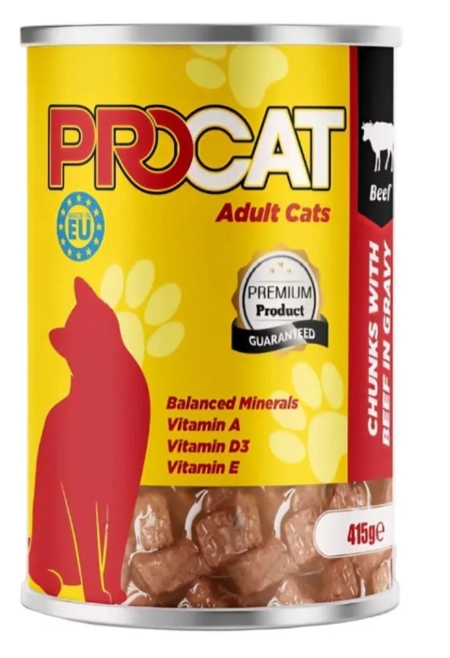 Procat - Can 415 gm - Adult Cats - Beef