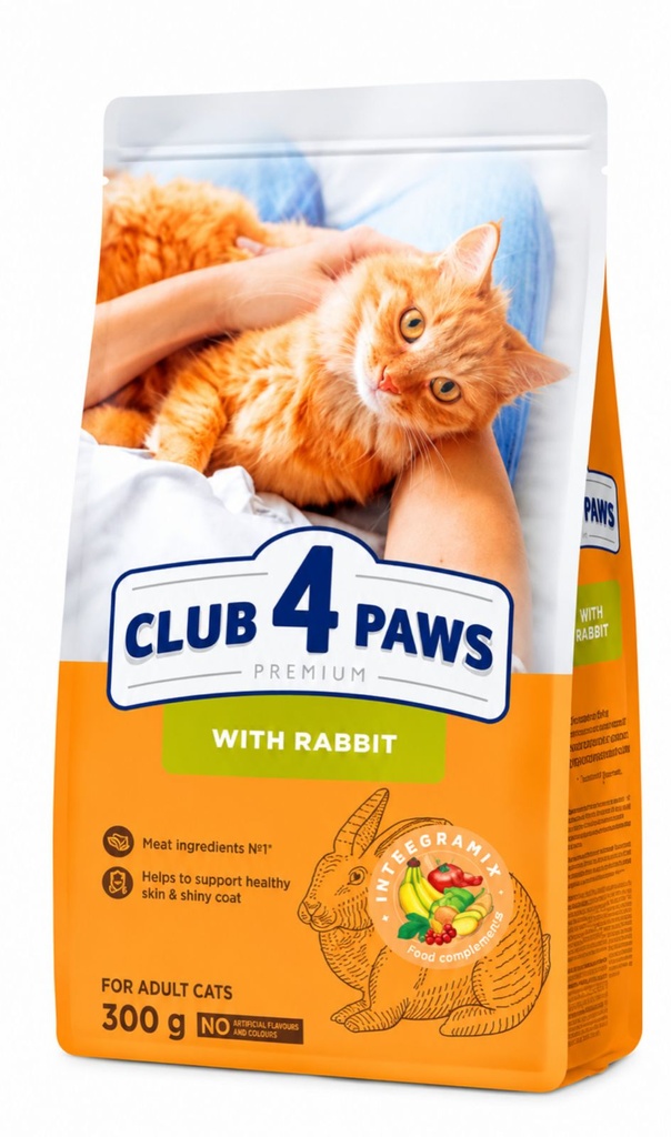 Club 4 Paws - Dry Food - For Adult Cats - 300 gm - Rabbit