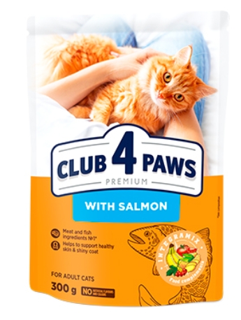 Club 4 Paws - Dry Food - For Adult Cats - 300 gm - Salmon