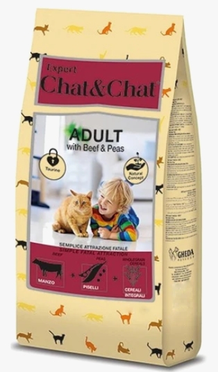 CHAT & CHAT - For Adult Cats - 900 gm - With Beef & Peans