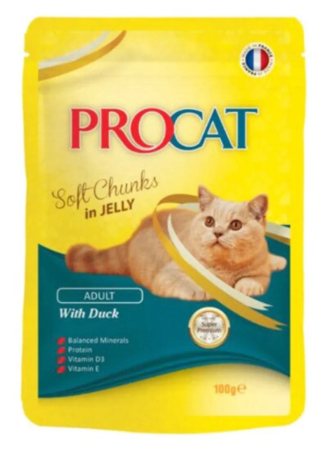 Procat - For Adult Cats - Pouch 100 gm - With Duck