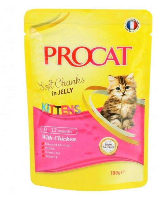 Procat - For Kitten Cats - Pouch 100 gm - With Chicken kitten