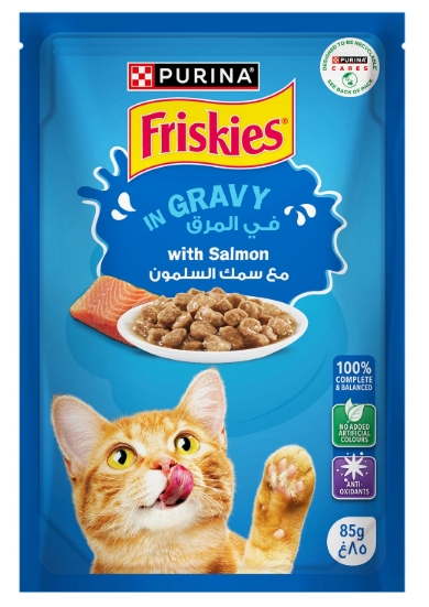 Purina - Friskies - For Adult Cats - Pouch 85 gm - With Salmon