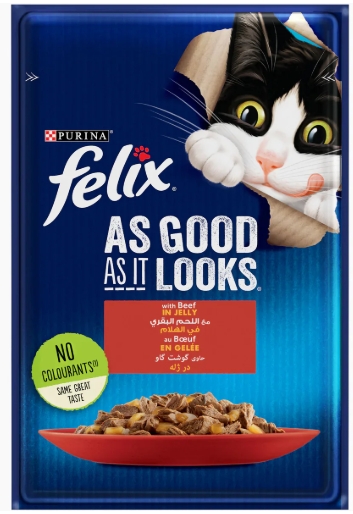 Purina - Felix - For Adult Cats - Pouch 85 gm - With Beef