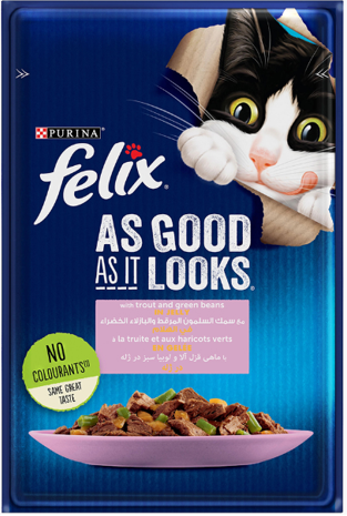 Purina - Felix - For Adult Cats - Pouch 85 gm - With Salmon & Beans