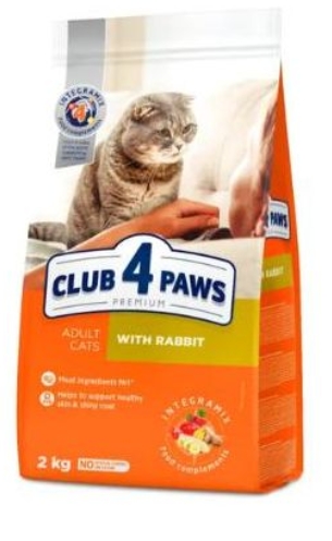 Club 4 Paws - Dry Food - For Adult Cats - 2 Kg - Rabbit