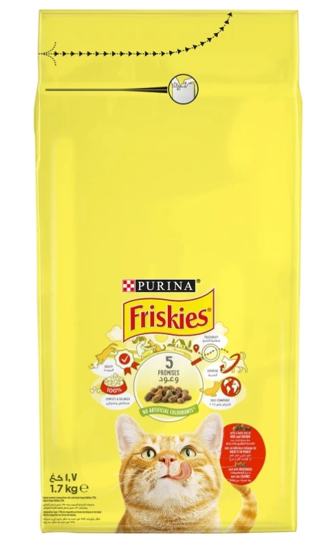 Purina - Friskies - For Adult Cats - 1.7 kg - With Beef & Chicken