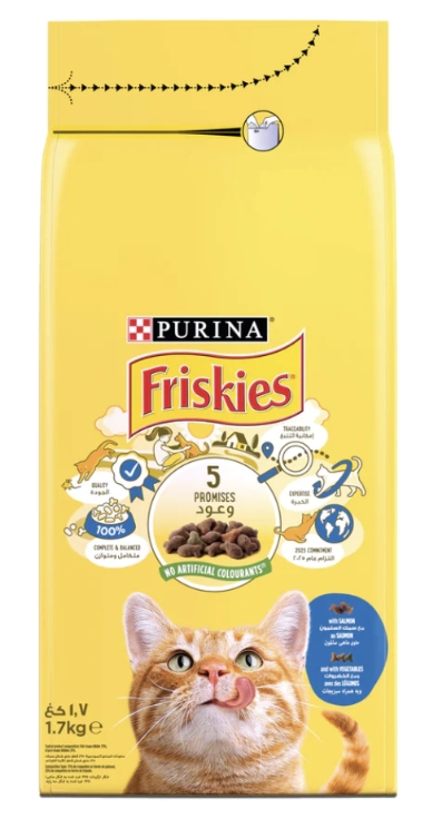 Purina - Friskies - For Adult Cats - 1.7 kg - With Salmon & Vegetables