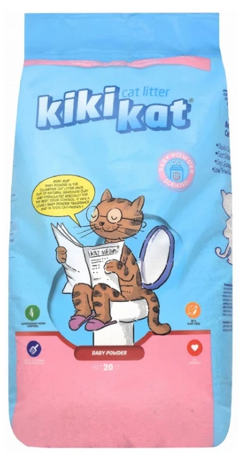 KiKi Kat - Cat Litter - Baby Powder - 20 L