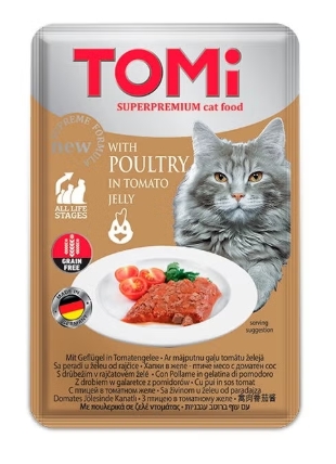 Tomi - Cat Food - For Adult - Pouch 100 gm - Poultry In Tomato